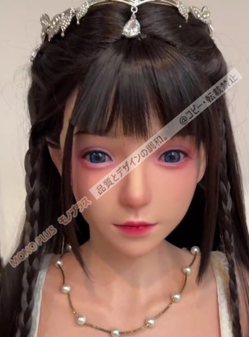 【送料無料】 高級品ソフトシリコン ヘッドリアルガール 植毛リアル口腔 舌歯　口は手で開け　 M16 等身大ドール撮影　 鑑賞用 水洗い可能　マネキンパーツ　リアルドール CJF61P101