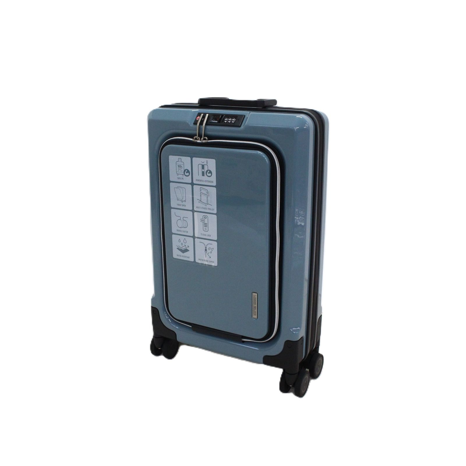 [1-3泊向けサイズ]LEGEND WALKER 6031 フィット 15L/拡張時35L ハードスーツケース 6031-47-bl グレイッシュブルー 整備済みアウトレット品 [良い(B)]