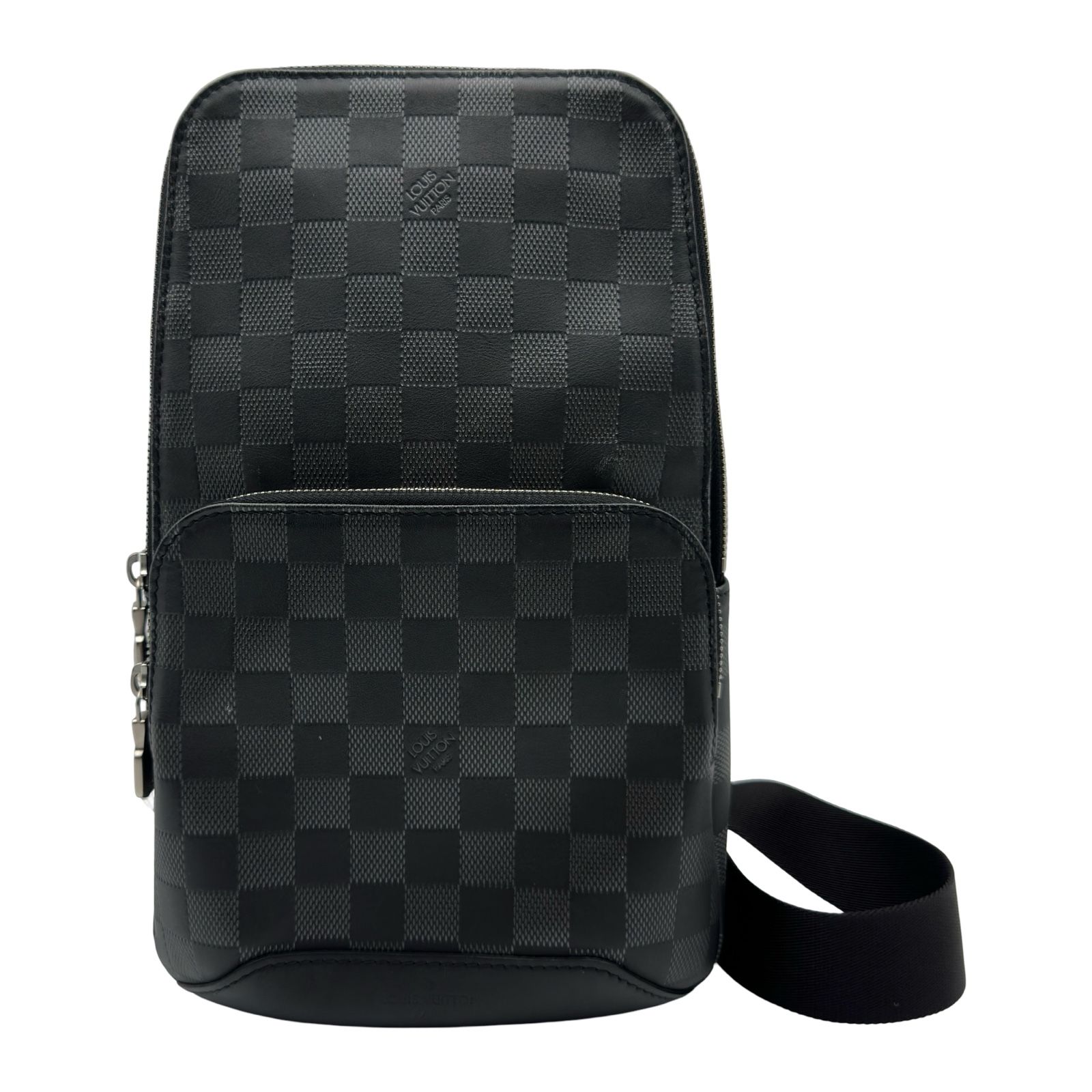 ルイ・ヴィトン LOUIS VUITTON アヴェニュー スリングバッグ N41720 ブラック シルバー金具 ダミエ・アンフィニ メンズ ボディバッグ