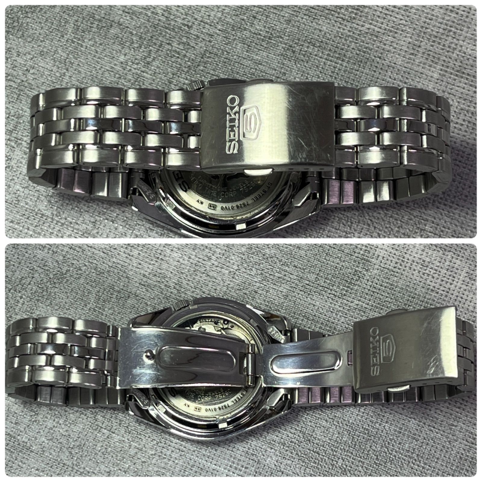 SEIKO セイコー5 SNK355K1 7S26-01V0 自動巻き 裏スケ Y2K デイデイト 