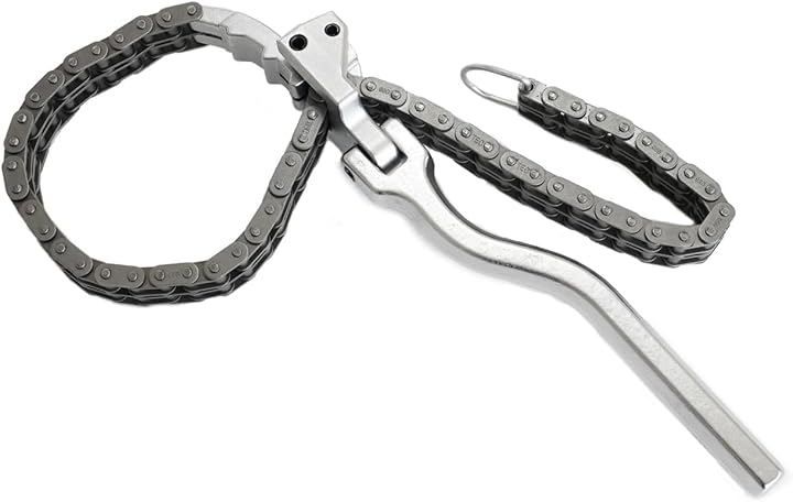 PeroTools オイルフィルターレンチ チェーン式 強力ダブルチェーン 普通車～大型車 大型トラック対応 オイルフィルター外し 工具 (メタリック, 対応サイズ(適用径)：60～160mm　|)