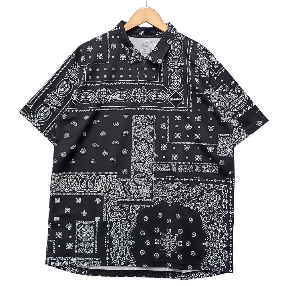 F.C.R.B. エフシーアールビー 23SS バンダナ 総柄 ポロシャツ ブラック