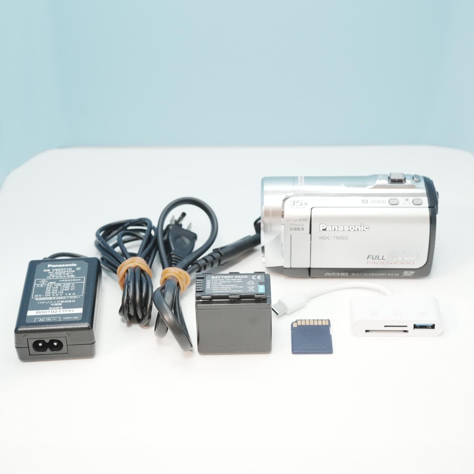 Panasonic HDC-TM60 ビデオカメラ スマホ転送OK フルセット 美品 a6637