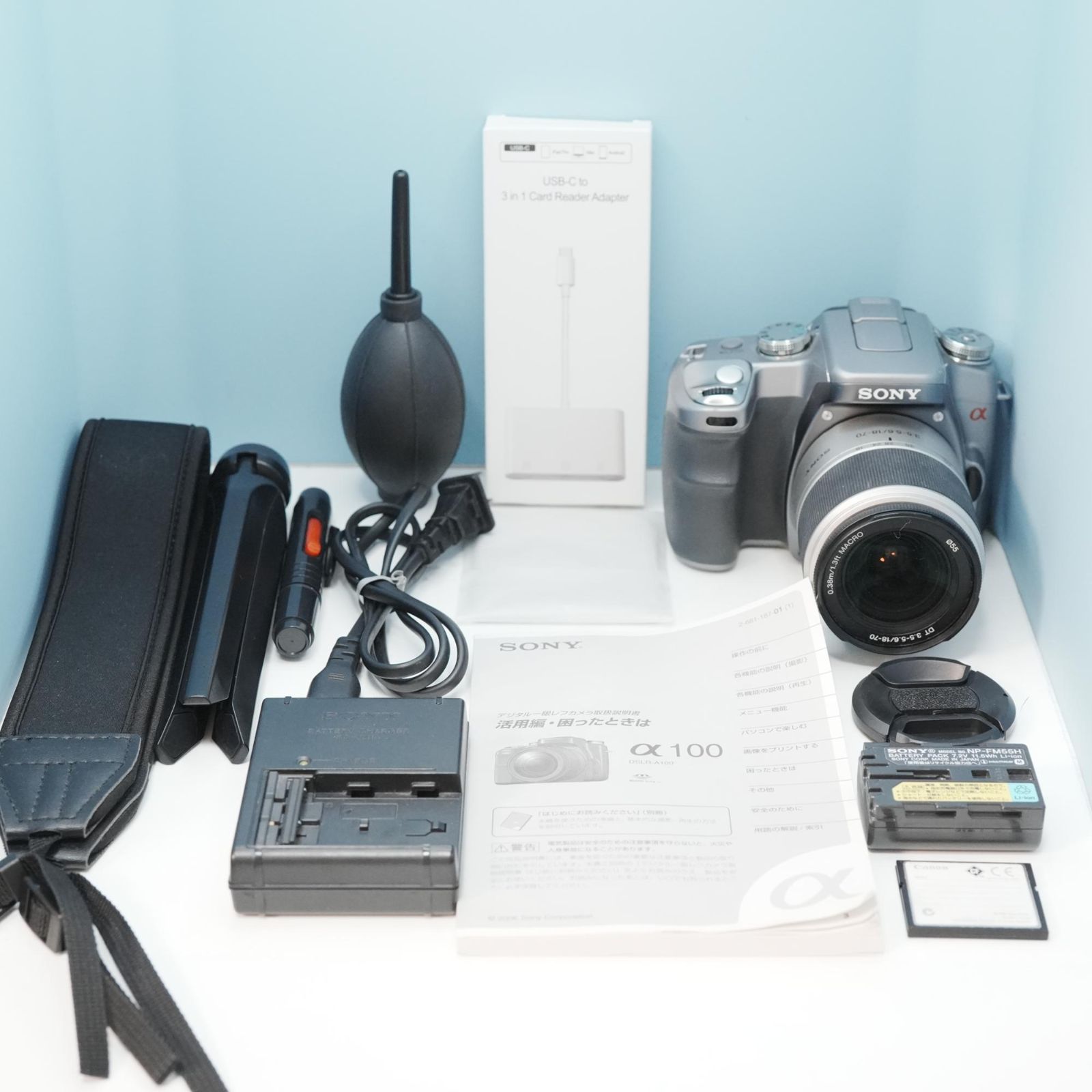 SONY α100 DSLR-A100 一眼レフ スマホ転送OK フルセット 美品 a6632