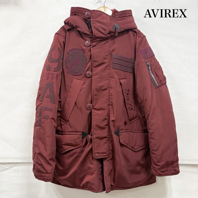 【美品♡】AVIREX N−3B フライトジャケット　レッド アヴィレックス N-3B タイガーシャークス ワッペン ロゴ 刺繍 ジップ
