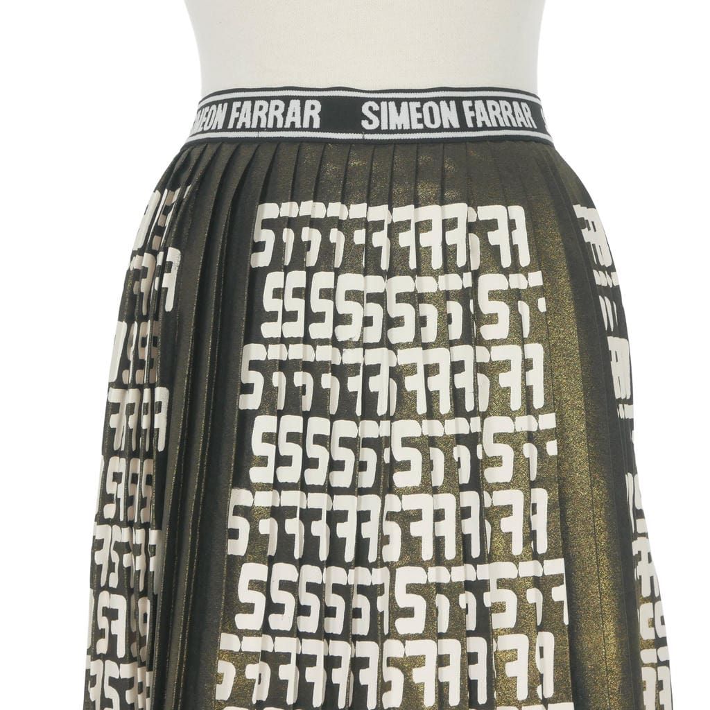 シメオン ファラー simeon farrar プリント プリーツ ラップスカート S