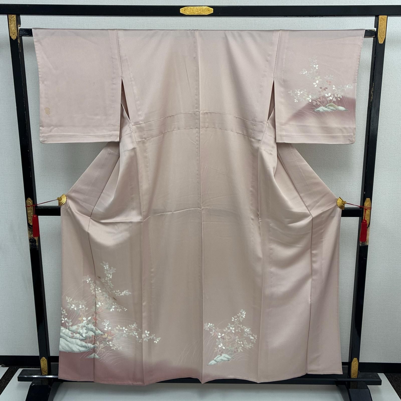 単衣 付け下げ 正絹 紋なし 友禅 美しい染めの花 着物 MK-9375 - メルカリ