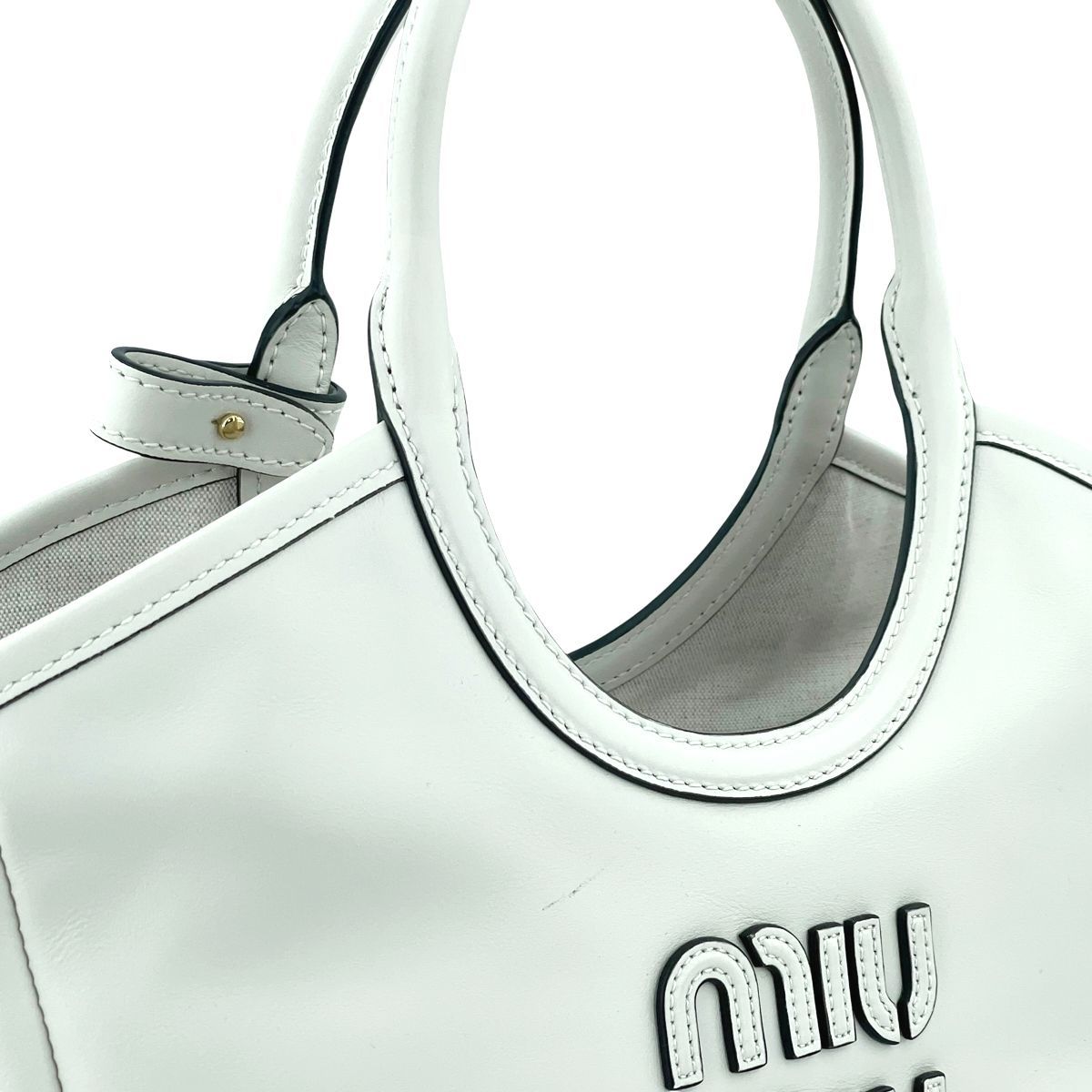 中古】 MIU MIU ミュウミュウ アイビー レザー バッグ ハンドバッグ 