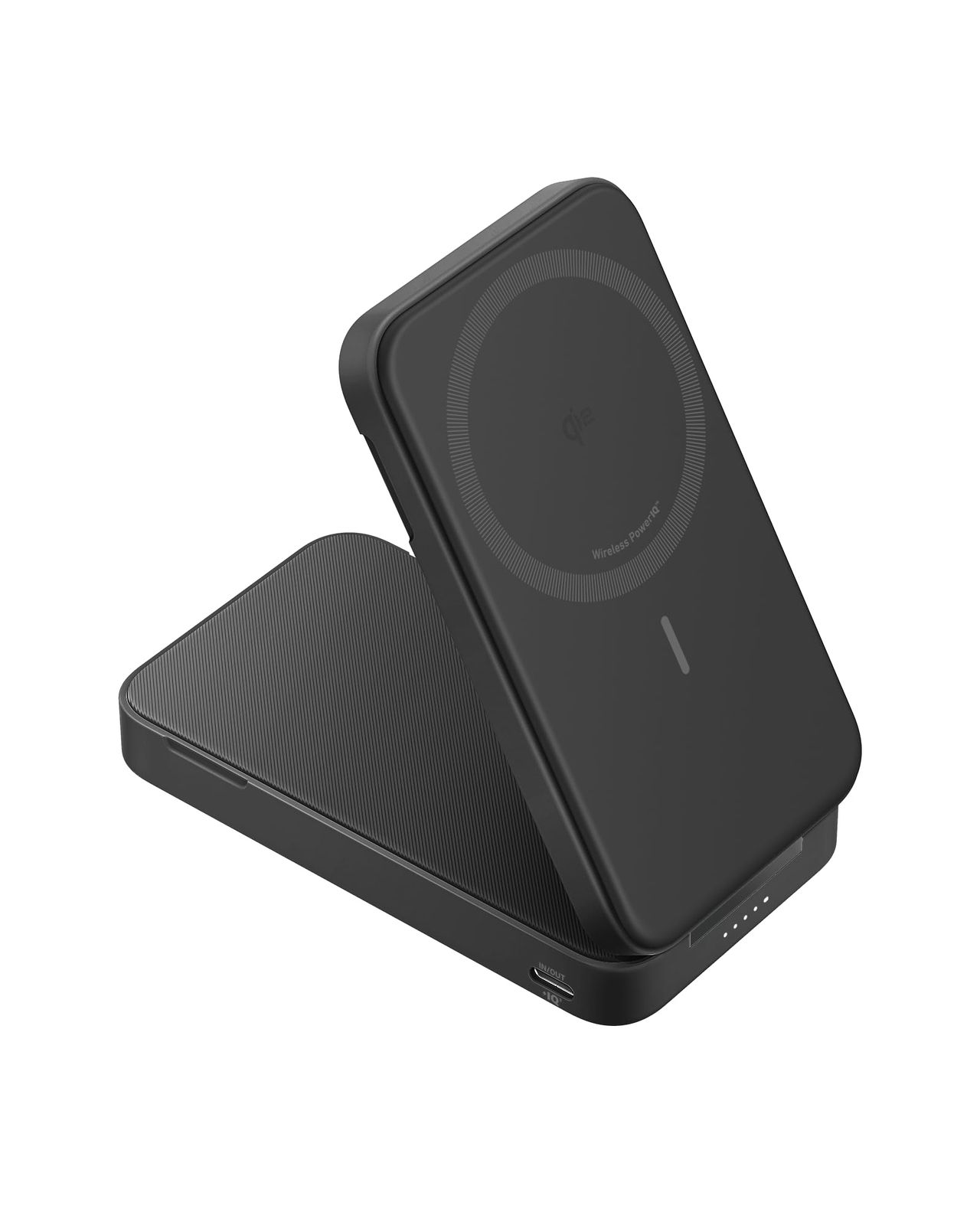 Anker MagGo Power Bank (6600mAh) モバイルバッテリー Qi2対応 ワイヤレス充電 最大出力15W MagSafe対応 マグネット式ワイヤレス充電対応 コンパクト 折りたたみ式スタンド iPhone 17 / 16 / 15 /