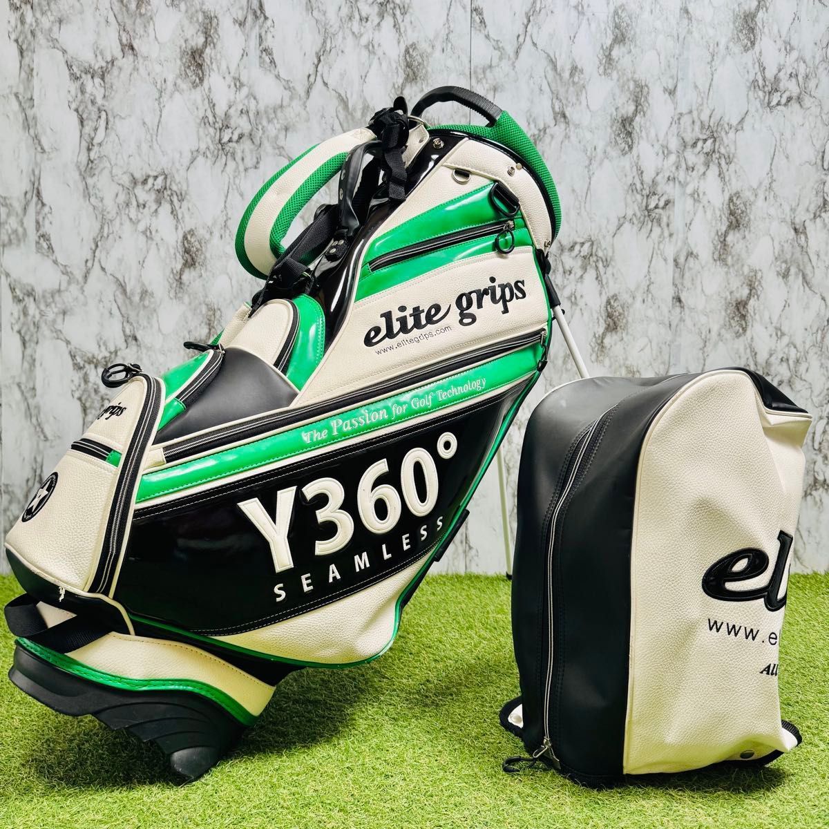 【中古】希少レア エリートグリップ Y360° スタンド式 キャディバッグ 中古】希少レア エリートグリップ Y360° スタンド式 キャディバッグ