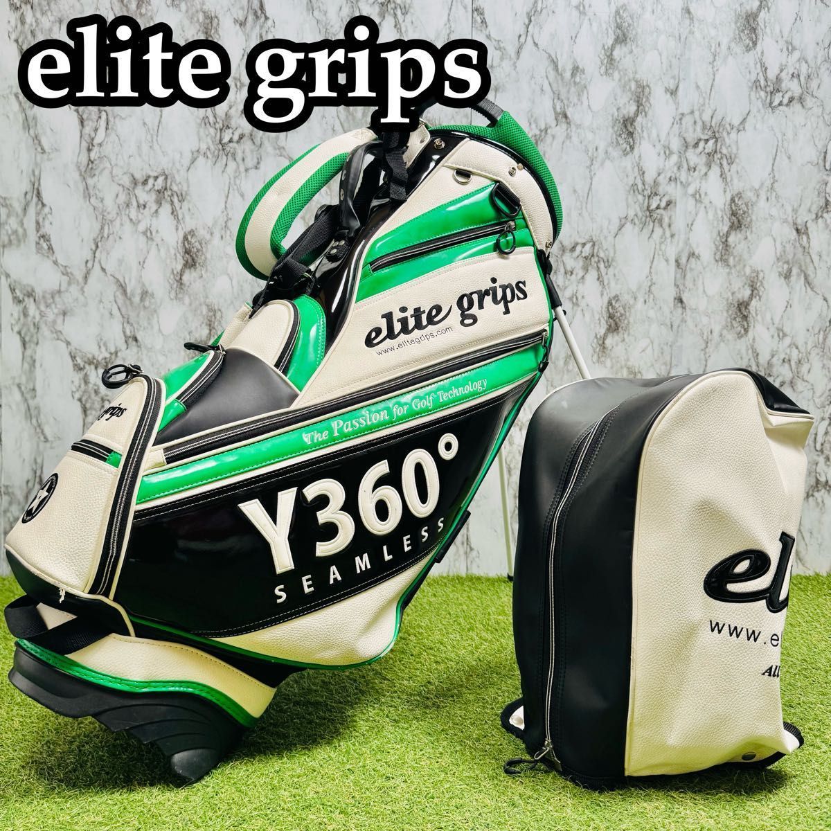 【中古】希少レア エリートグリップ Y360° スタンド式 キャディバッグ 中古】希少レア エリートグリップ Y360° スタンド式 キャディバッグ