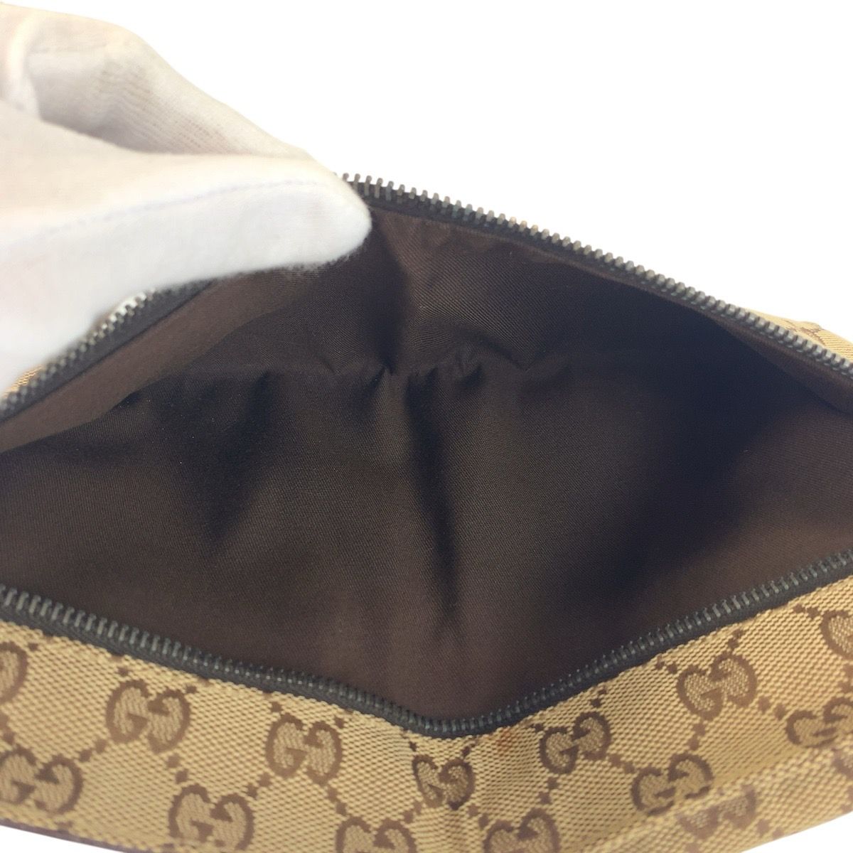 GUCCI グッチ ブラウン ベージュ GGキャンバス/レザー 28566 ボディ