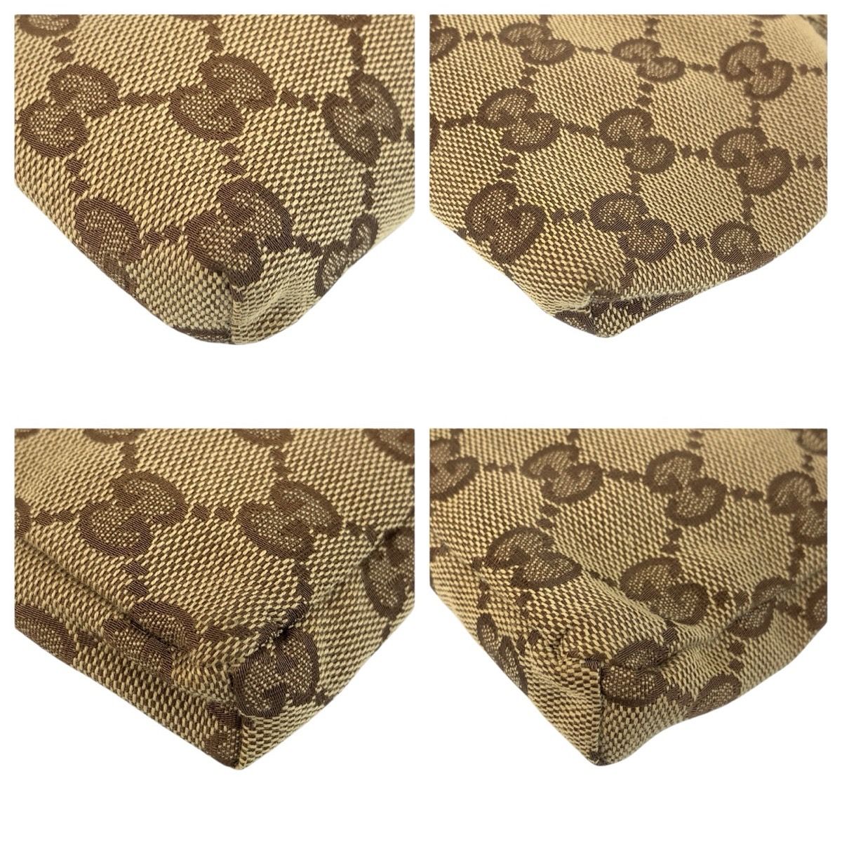 GUCCI グッチ ブラウン ベージュ GGキャンバス/レザー 28566 ボディ