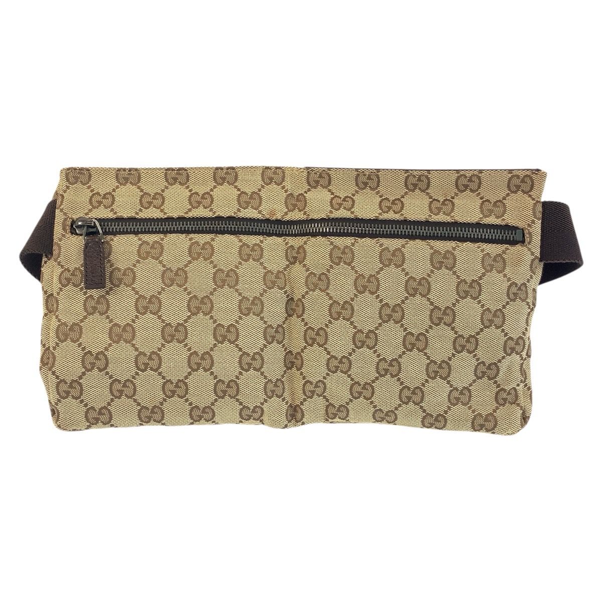 GUCCI グッチ ブラウン ベージュ GGキャンバス/レザー 28566 ボディ