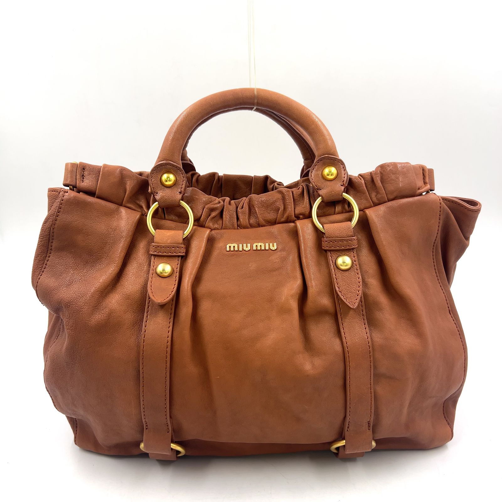 新着】miu miu ヴィッテロ ルクス 2WAYショルダー レザー ブラウン 