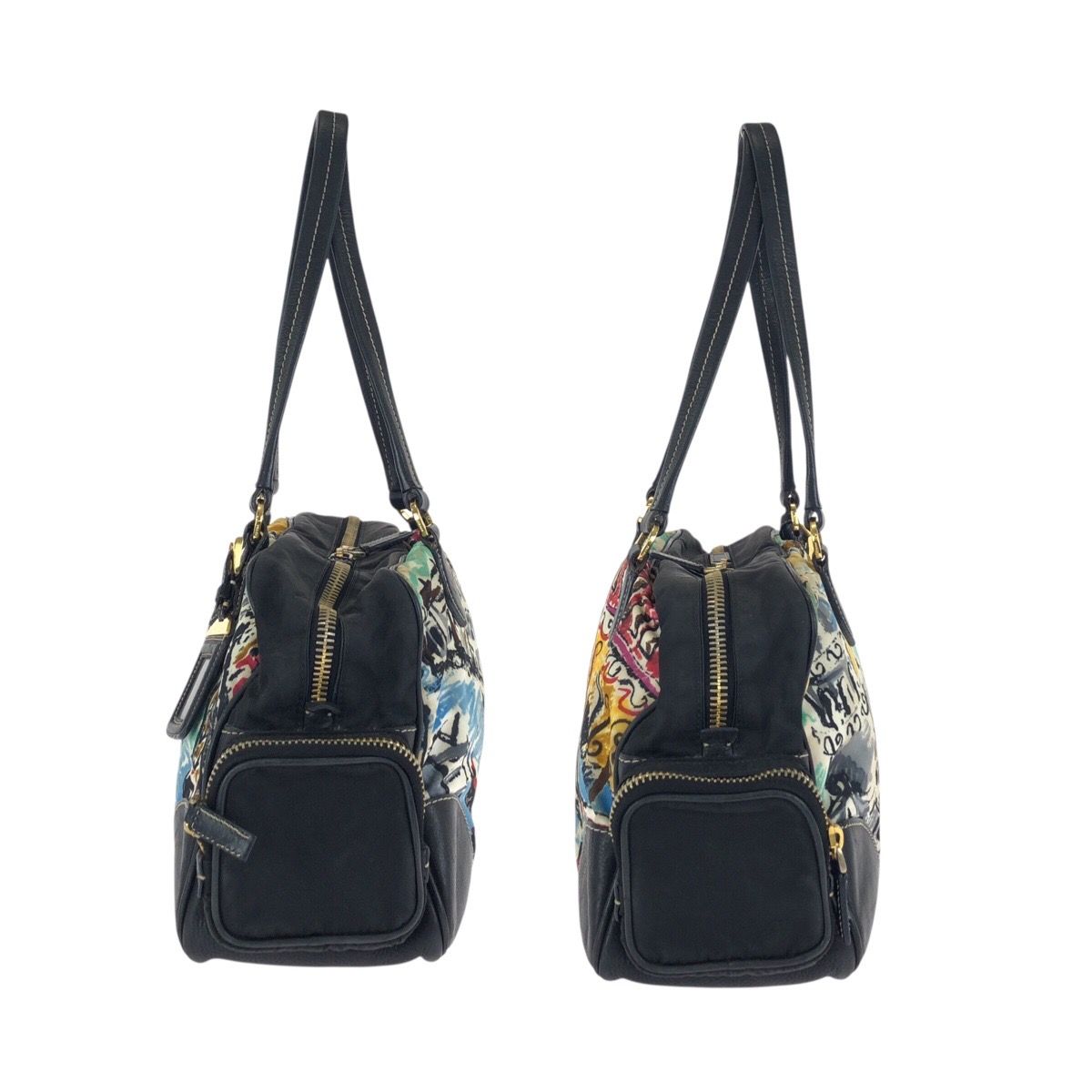 PRADA プラダ テスート 三角ロゴプレート ベネチア ブラック マルチ 