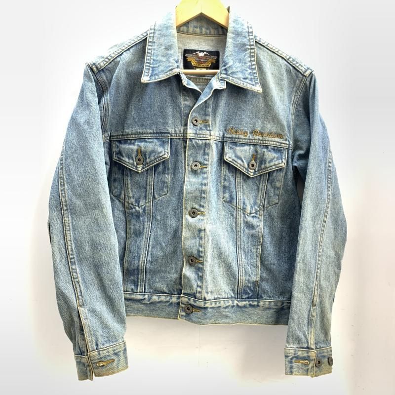 中古】Harley Davidson デニムジャケット サイズM ライトブルー