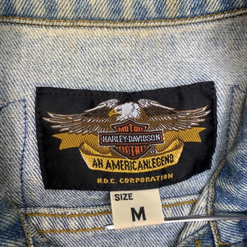 中古】Harley Davidson デニムジャケット サイズM ライトブルー