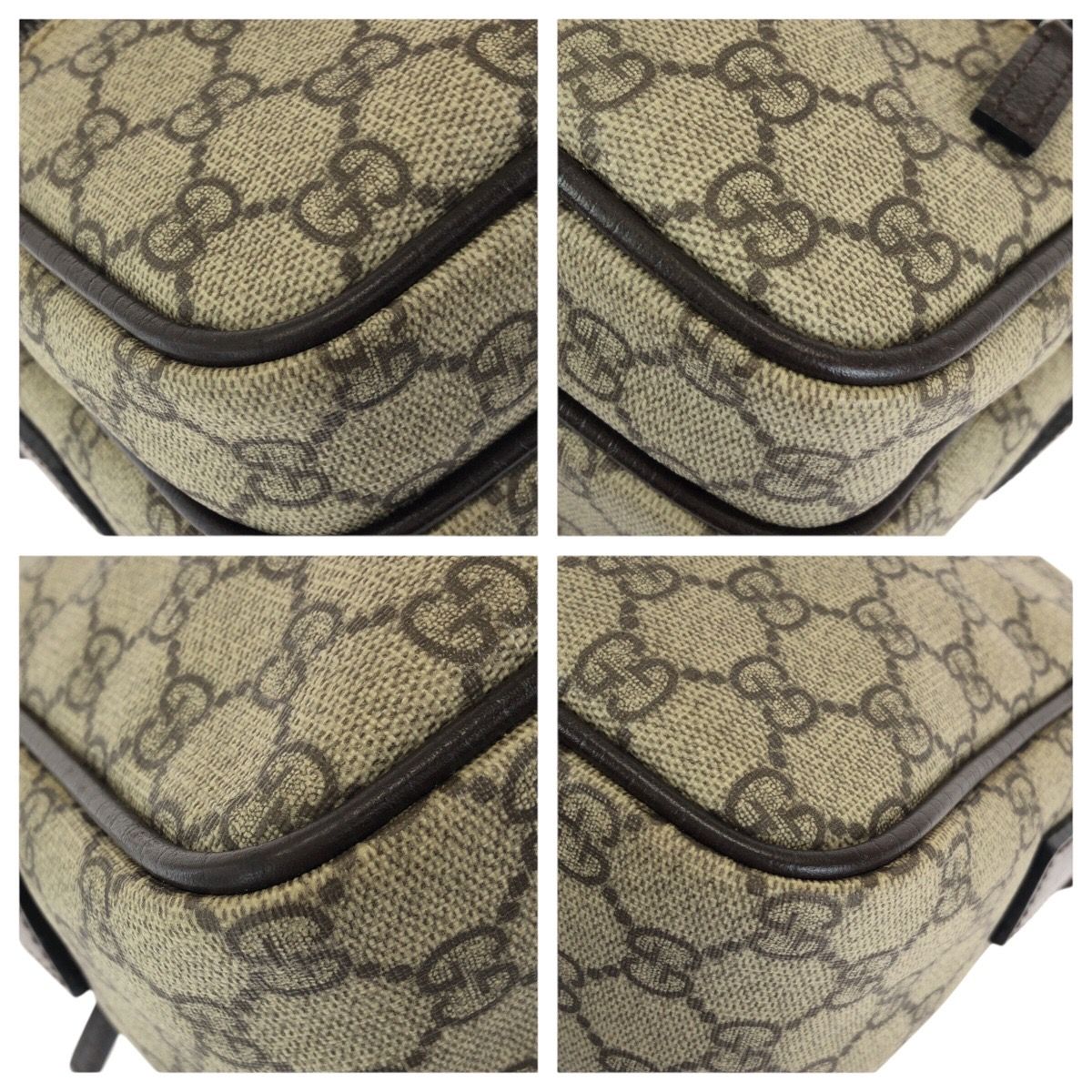 美品 GUCCI グッチ ベージュ ダークブラウン シルバー金具 GG 