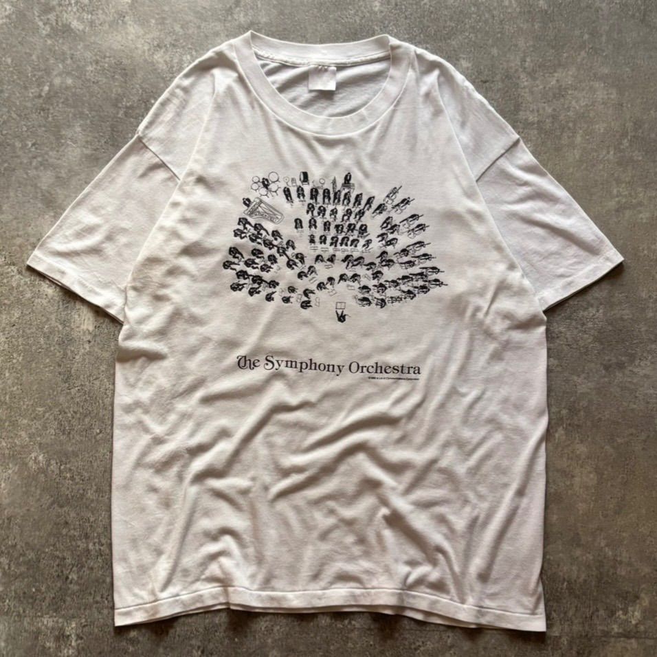 80年代 80s THE 50s シンフォニー オーケストラ アート 音楽 Tシャツ 白T USA製 アメリカ製