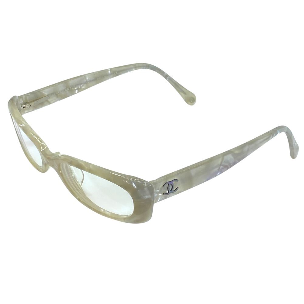 CHANEL シャネル ココマーク 眼鏡 メガネ アイウェア 3069-H プラスチック ホワイト系 51□16 135 洗練 上品 高級感 エレガント フェミニン 人気 定番 スタイリッシュ アクセント