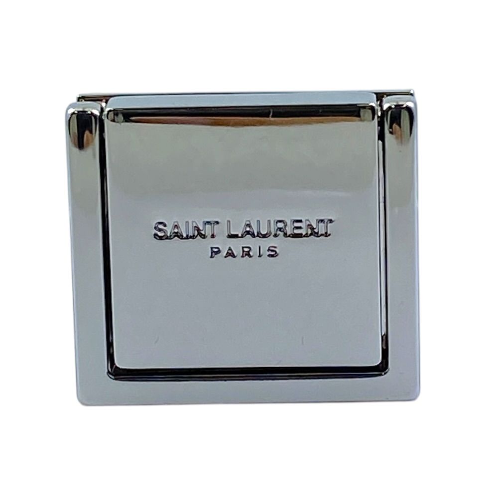未使用 SAINT LAURENT サンローラン フォンリング フォーンリング スマホリング 携帯アクセサリー 607854 メタル シルバー 上品 洗練 高級感 スタイリッシュ モード 人気 定番 実用的 アクセント