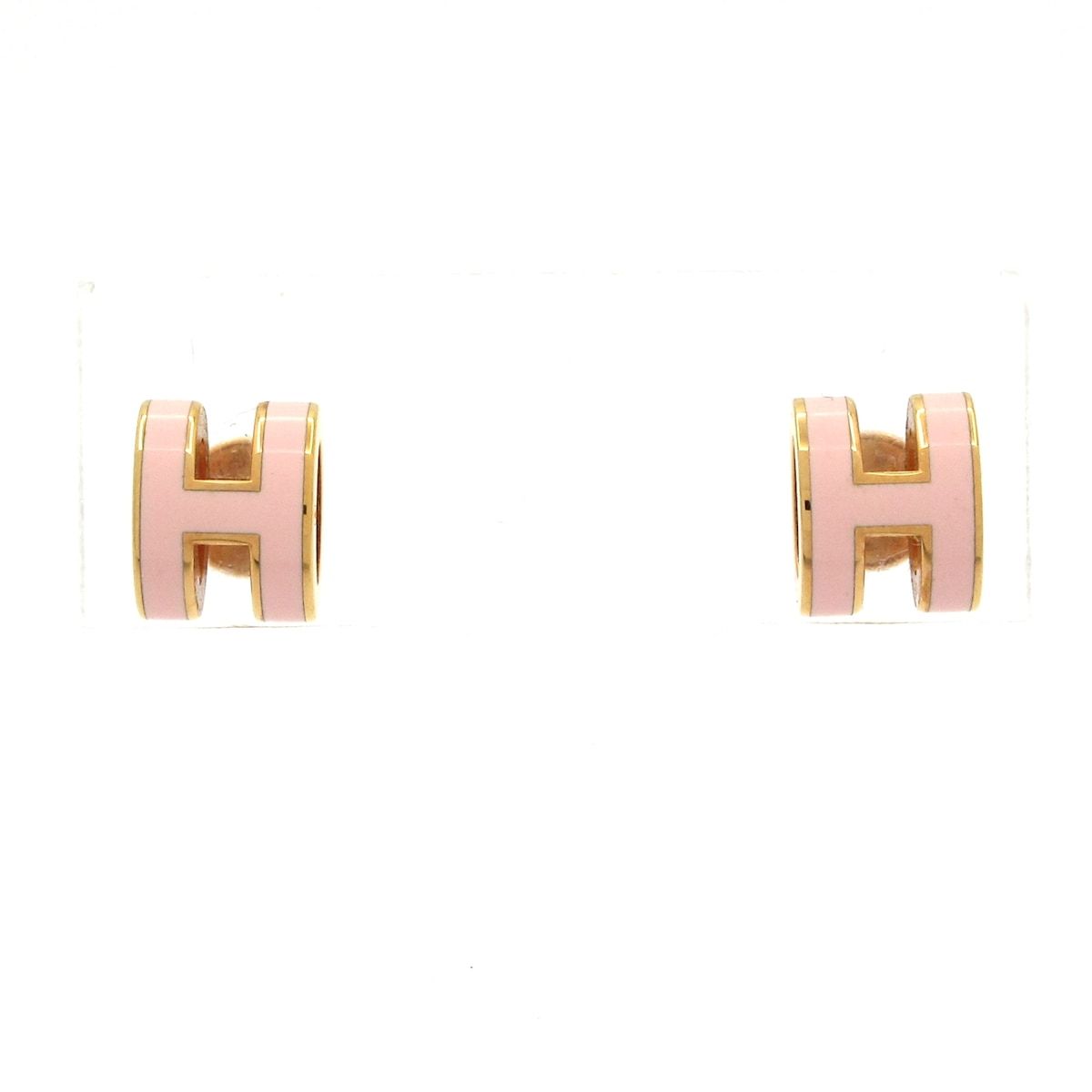 HERMES(エルメス) ピアス美品 ミニポップアッシュ ライトピンク×ピンクゴールド