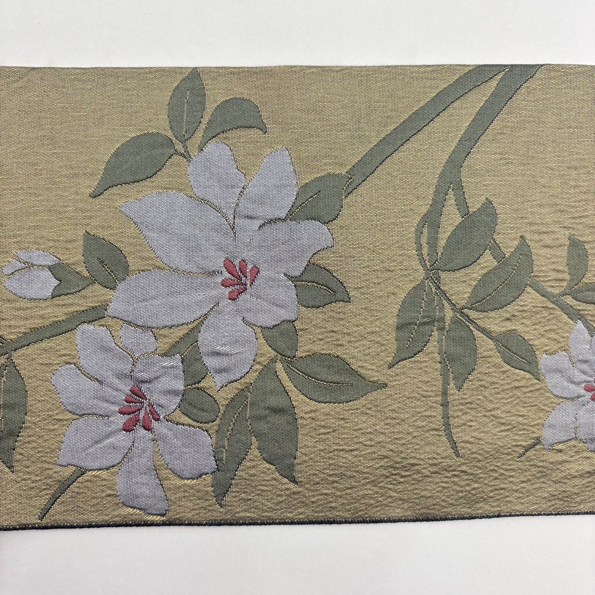 美品】 名古屋帯 優品 枝花 鶯色 正絹 【中古】 - メルカリ