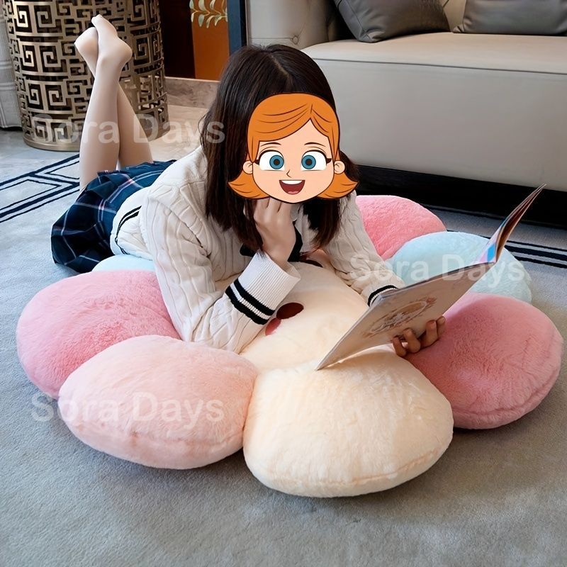 クッション 大型 花型 ひまわり ぬいぐるみ 抱き枕 フラワー ピロー リビング 室内 ソファ ベッド ヘッドレスト ふわふわ ナチュラル おしゃれ 北欧風 インテリア 北欧 韓国風 フェミニン 癒し オフィス 映え