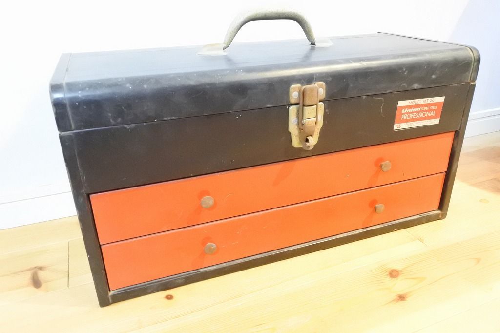 【ビンテージ】アメリカ製 1940年～1960年代頃 Union Super Steel Professional ツールボックス ＭＴ-20／工具箱／インダストリアル 26,400円