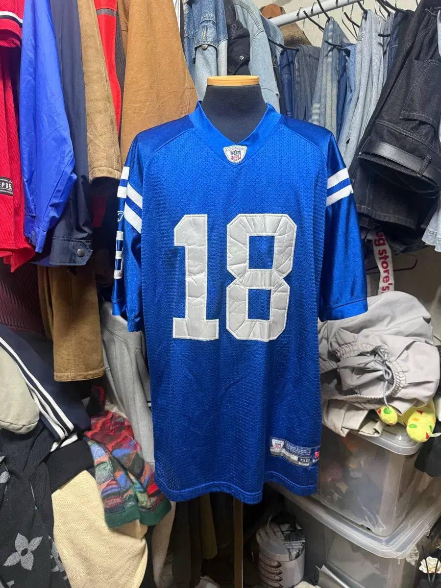 52 Reebok NFL インディアナポリス・コルツ ペイトン・マニング #18 オンフィールド ジャージ