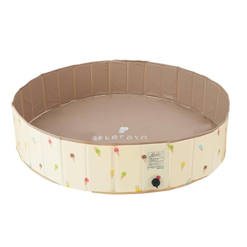 【新品】 (ケラッタ) プール 折りたたみ 子供 140×30cm 赤ちゃん 【10秒でパパっと組み立て】 水遊び 空気入れ不要 (アイスクリーム) 1 7,395円