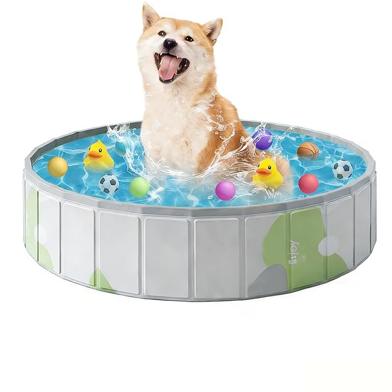 【新品】 Koramaku プール 空気入れ不要 折りたたみ式 ペットプール直径80cm×高さ20cm 折りたたみ コンパクト 収納便利 暑さ対策 収納便利 水遊び スイミング 家庭用 耐高温 耐摩擦 家庭用 屋内用 アウトドア用 (ライトグリーン, 12 1