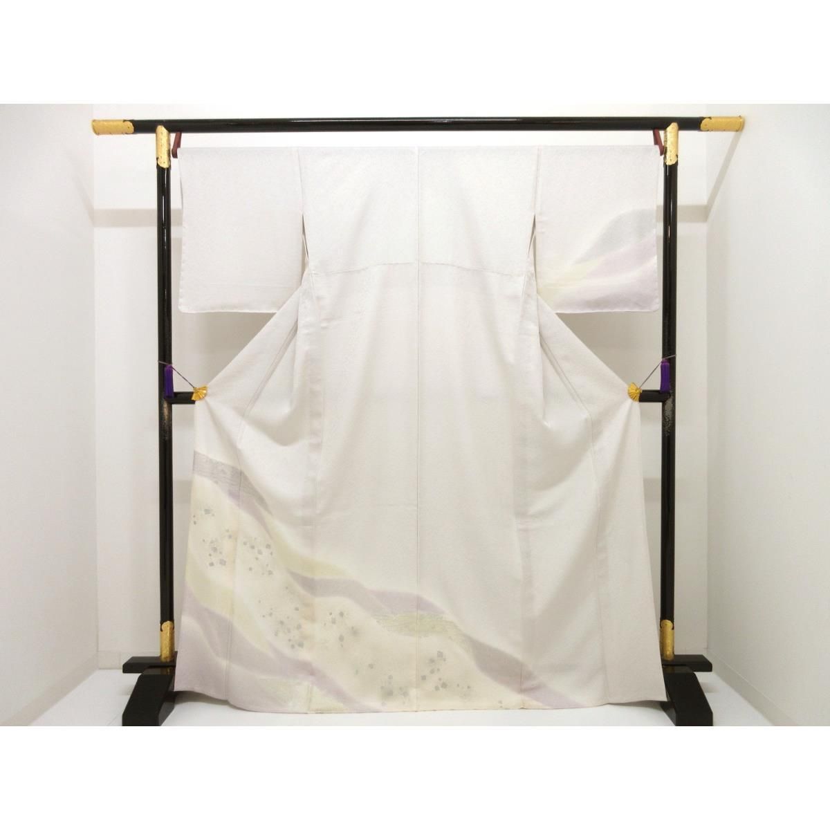 【新品】単衣 訪問着 銀彩加工ボカシ染