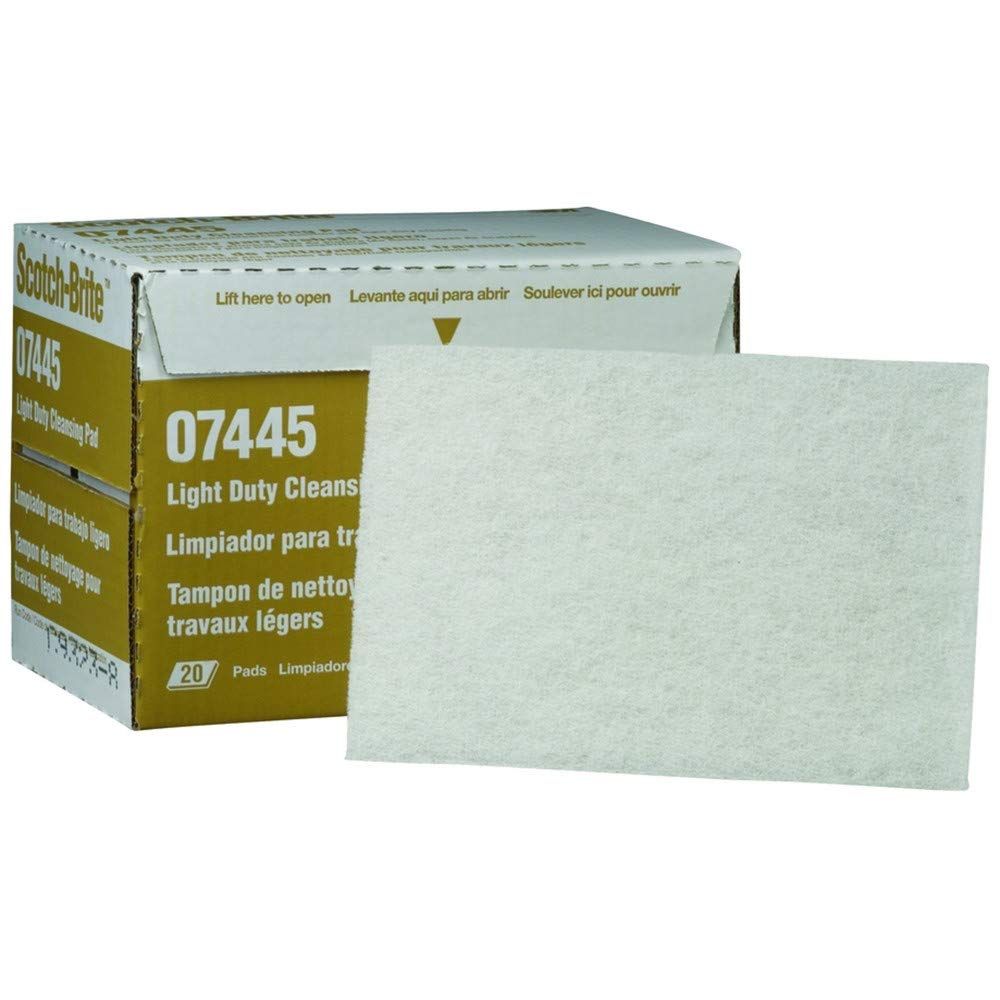 3M MM07445 Scotch-Brite 6 in. x 9 in. Light Duty Cleansing Pad White