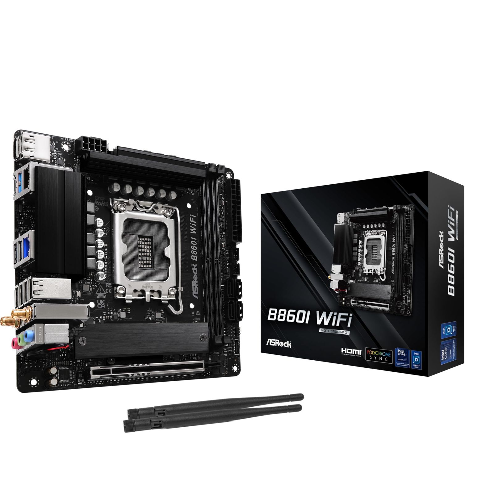 ASRock マザーボード B860I WiFi Intel CPU Core Ultra (LGA1851) 対応 B860I チップセット DDR5 Mini ITX マザーボード 【国内正規代理店品】 [4.コンパクトでも多彩な機能を搭載]