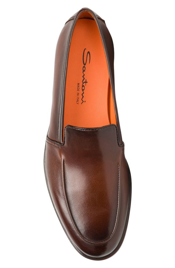 サントーニ メンズ シューズ ローファー Santoni Moc Toe Loafer Dark
