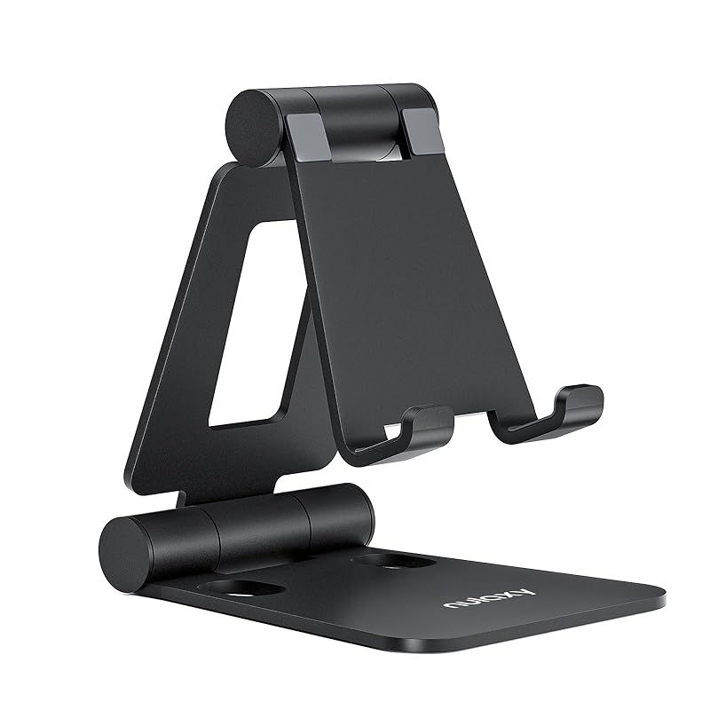 Nulaxy Dual Foldable Smartphone Stand, Portable Angle Adjustable Smart Cell Phone Stand for iPhone Smartphone Android iPhone 17 16 15 14 Plus Pro Promax 13 Mini 12 11 Pro Max se H1