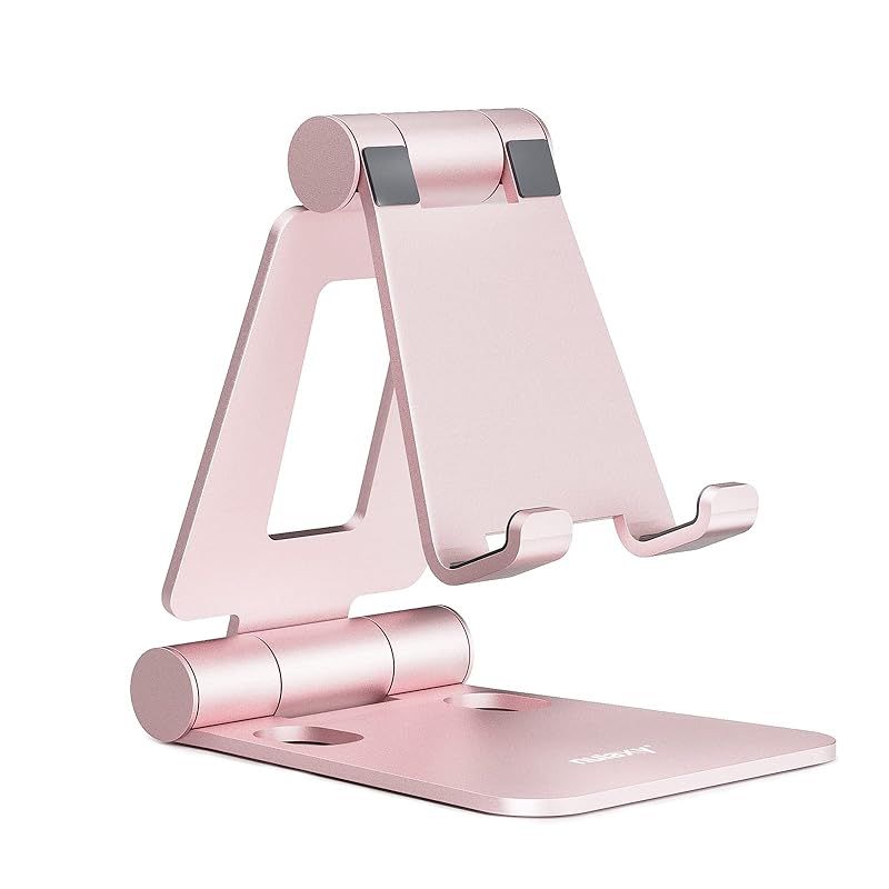 Nulaxy Dual Foldable Smartphone Stand, Portable Angle Adjustable Smart Cell Phone Stand for iPhone Smartphone Android iPhone 16 15 14 Plus Pro Promax 13 Mini 12 11 Pro Max se Huaw 1