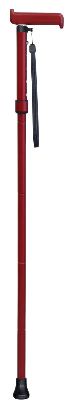 新品 島製作所 杖 折りたたみめちゃ軽ステッキ レッド 携帯袋付 50C-5