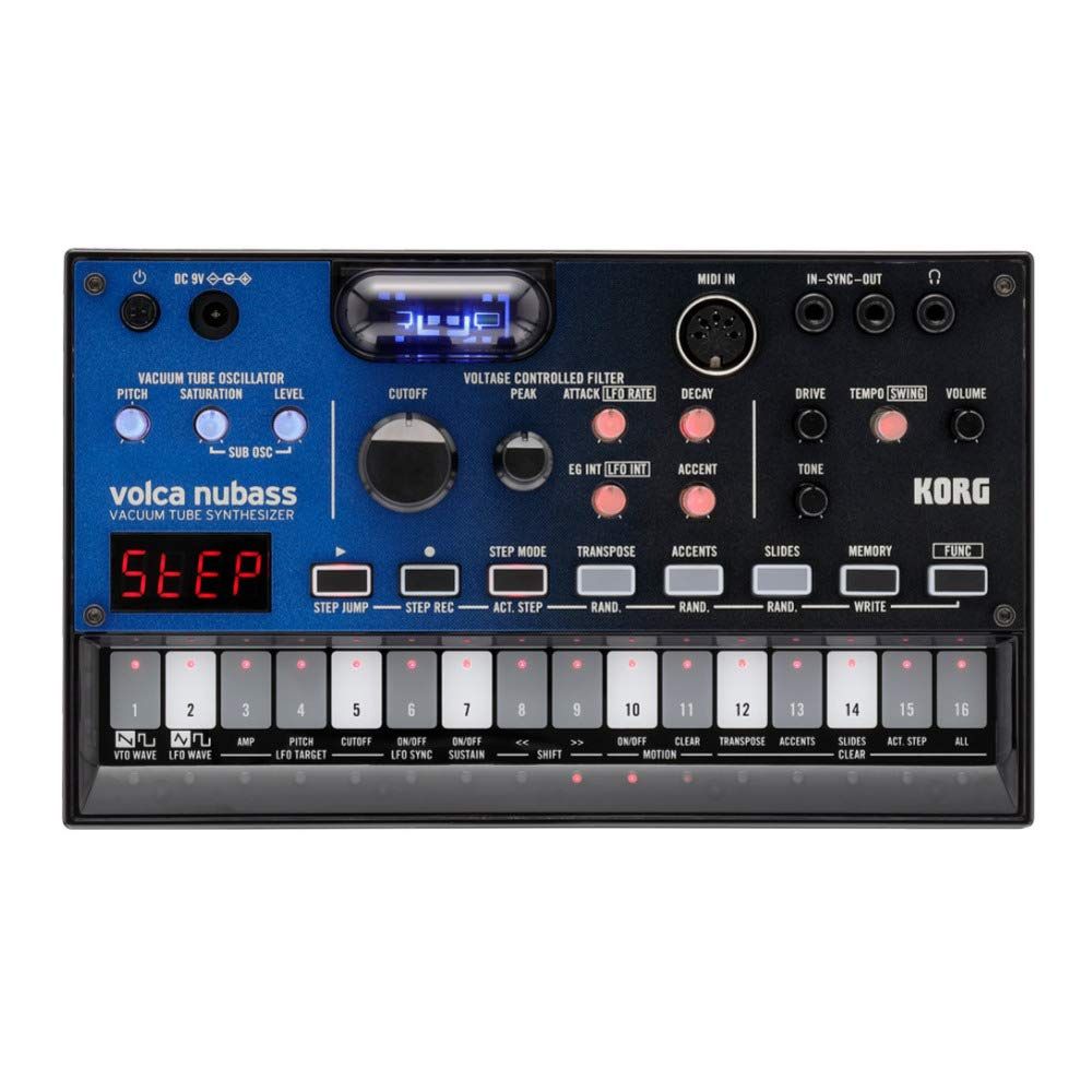 新品 KORG シンセサイザー ベースマシン volca nubass 真空管回路 Nutube搭載 16ステップシーケンサー 電池駆動 スピーカー内蔵 ヘッドフォン使用可 どこでも使えるコンパクトサイズ すぐに始められるソフトウェアライセンス込み