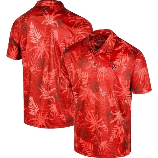 コロシアム メンズ トップス ポロシャツ Mens Colosseum Red Louisville Cardinals Palms Team Polo Red レッド