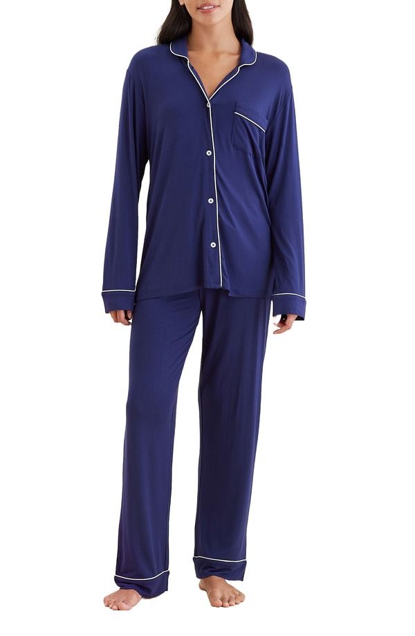 パピネール レディース アンダーウェア ナイトウェア Papinelle Kate Long Sleeve Pajamas Navy ネイビー