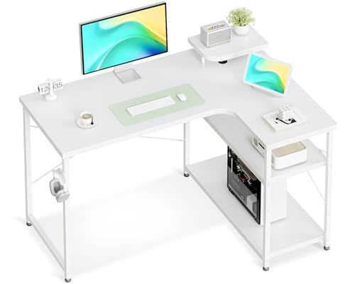 ODK ゲーミングデスク l字 パソコンデスク 幅90 デスク 机 desk 棚付き