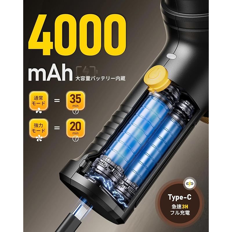 新登場】 ハンディクリーナー コードレス 35000Pa 吸引力強化 【2つ