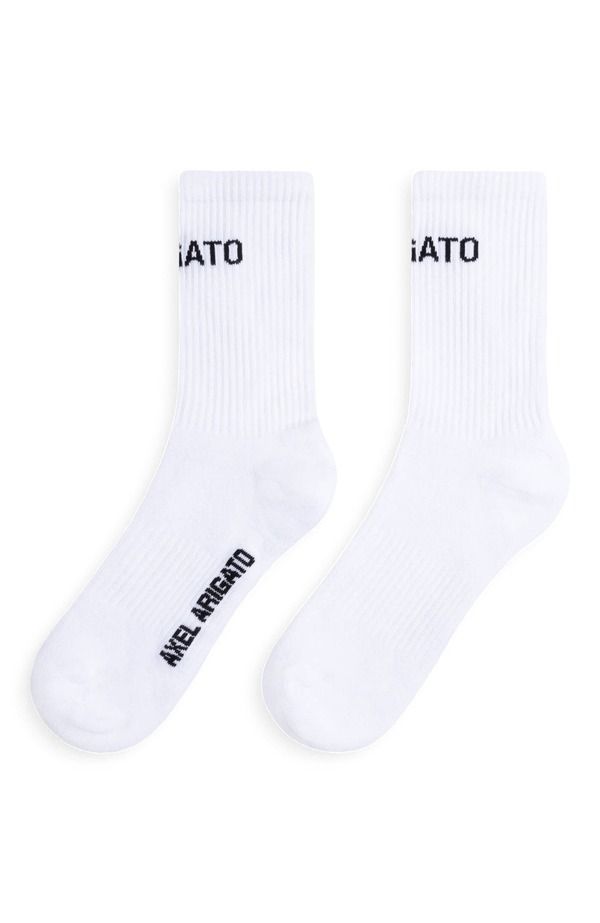 アクセルアリガト レディース アンダーウェア 靴下 ロゴ Axel Arigato Logo Tube Socks White ホワイト