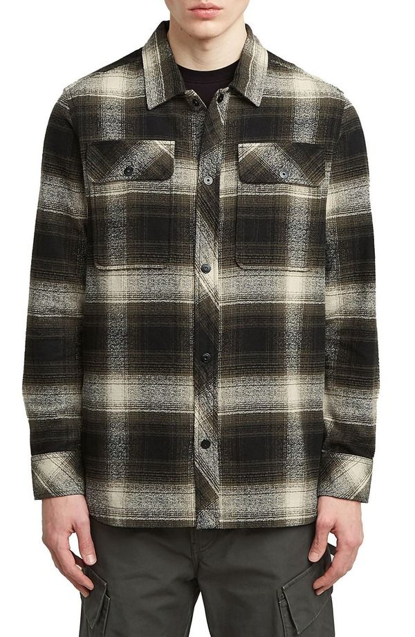 ジースター メンズ アウター ジャケット・ブルゾン シャツ コットン GSTAR GPO Plaid Cotton SnapUp Overshirt Asfalt Arthur Check チェック