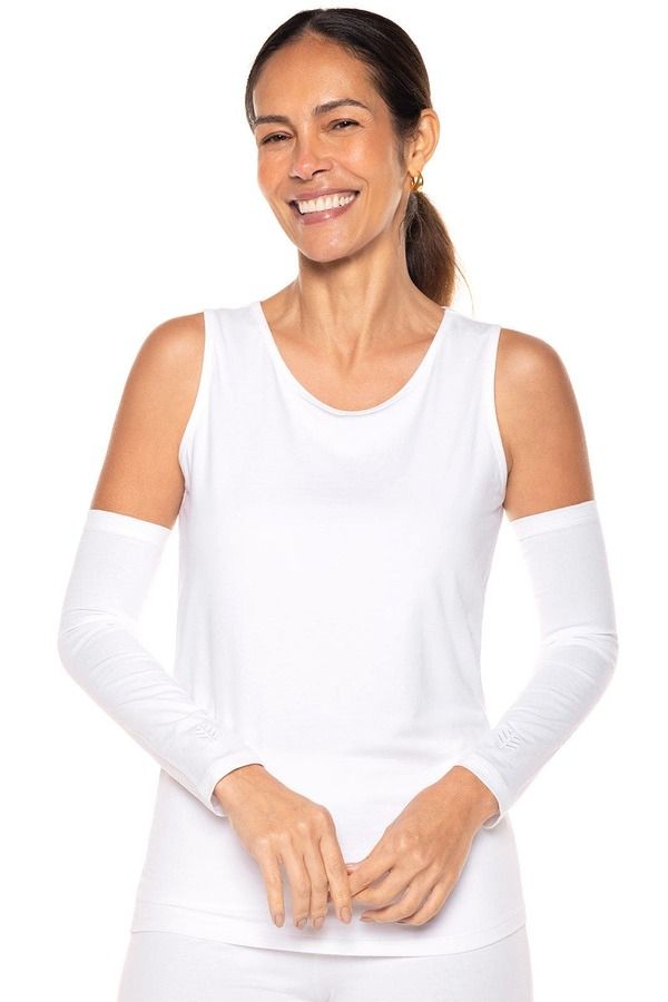 クーリバー レディース アクセサリー 手袋 Coolibar Womensun Arm Sleeves UPF 50 Sun Protectionavagio White ホワイト