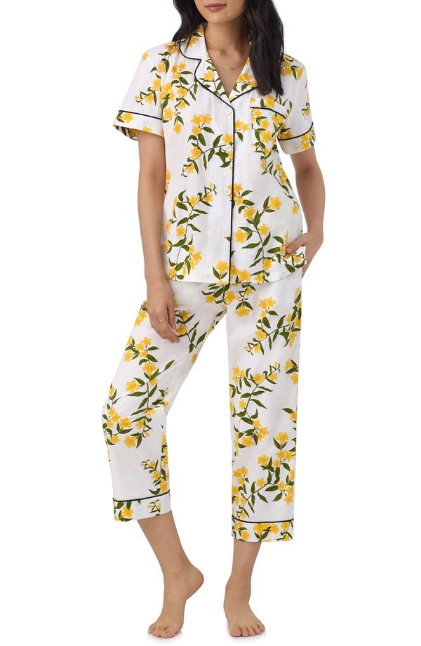 ベッドヘッドパジャマ レディース アンダーウェア ナイトウェア プリント コットン BedHead Pajamas Print Organicotton Cropajamas Carolina Jasmine