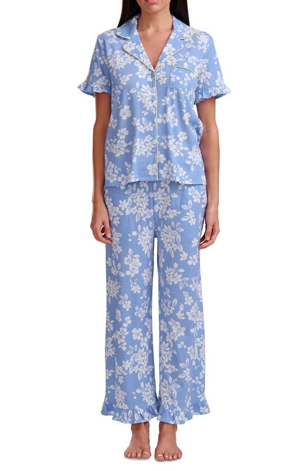 スプレンディット レディース アンダーウェア ナイトウェア フリル Splendid Ruffle Trim Pajamas Hydrangeafloral